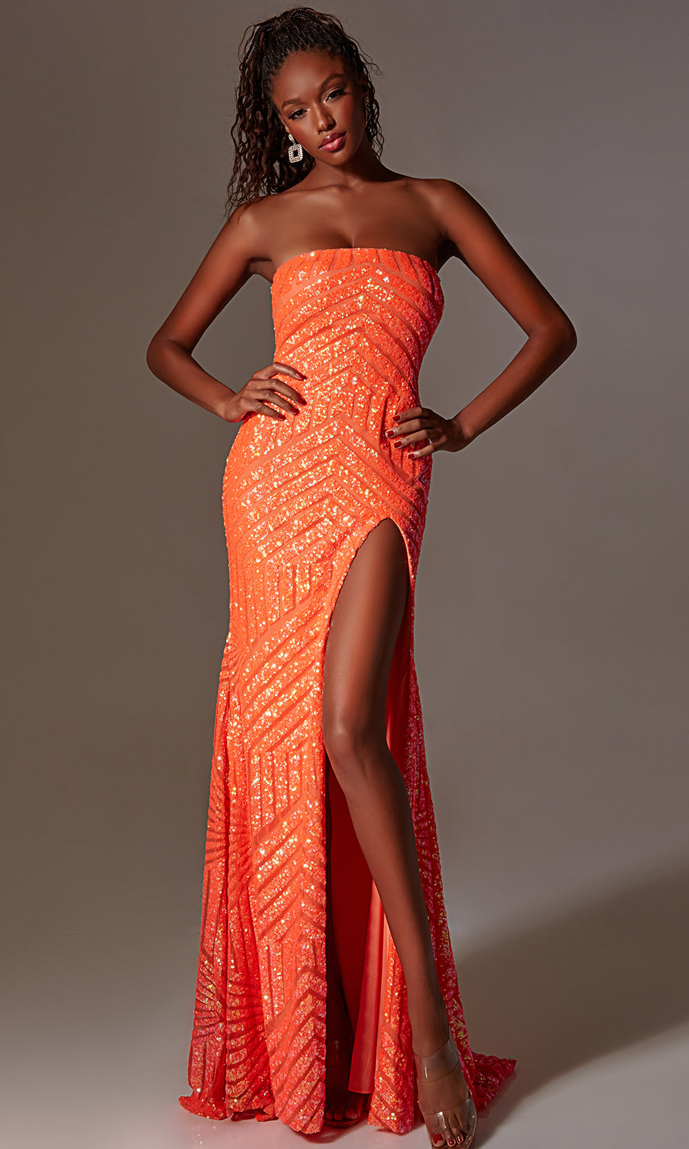 Aerie Couture 243 - Fitted Sequin Dress with Lace Up Back Prom Dresses