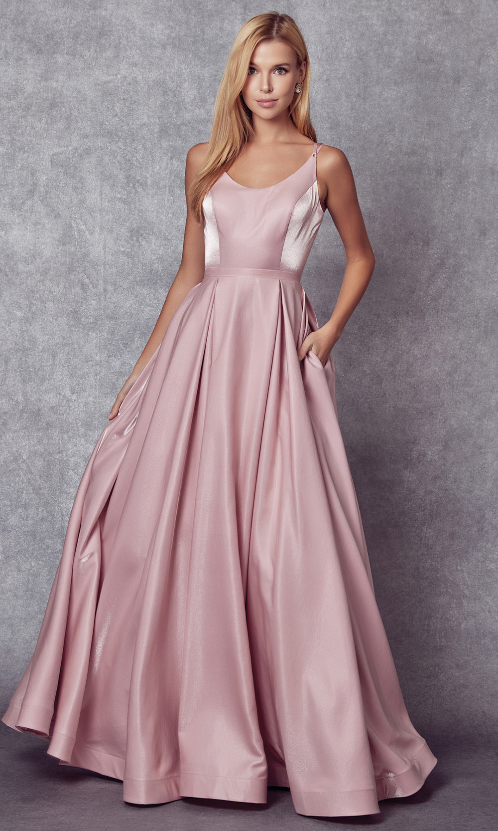 Juliet Dresses 244 - Crisscross Back Pleated A-line Gown Ball Gowns