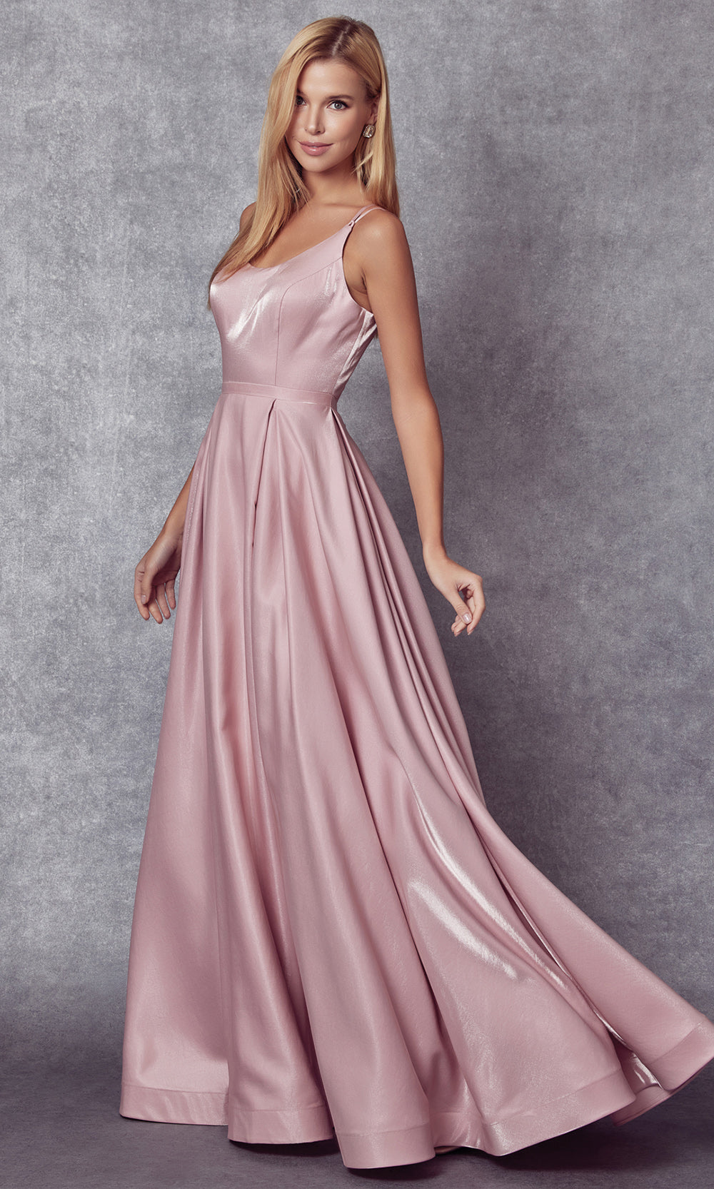 Juliet Dresses 244 - Crisscross Back Pleated A-line Gown Ball Gowns