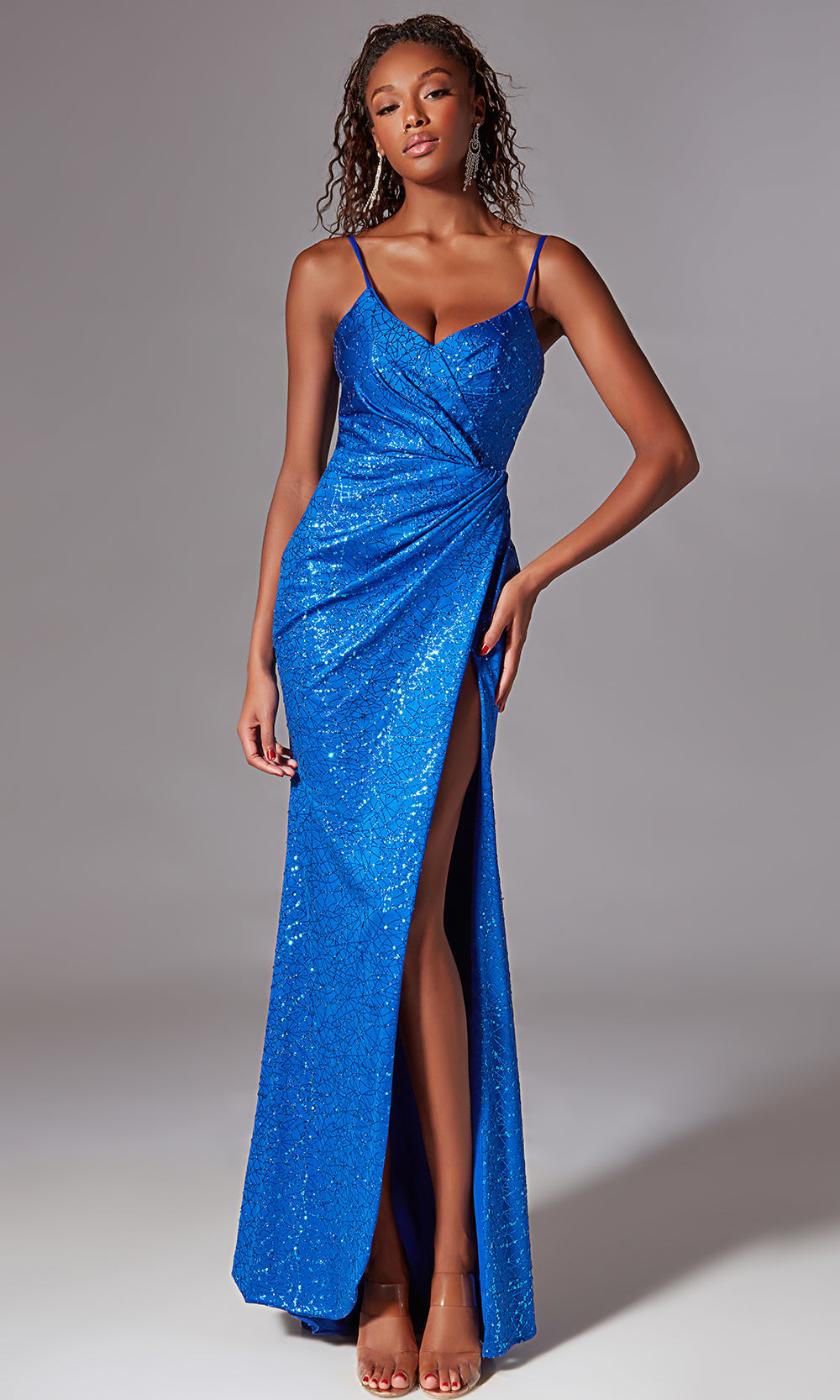 Aerie Couture 245 - Plunge V-Neck Formal Gown with Sweep Train Prom Dresses