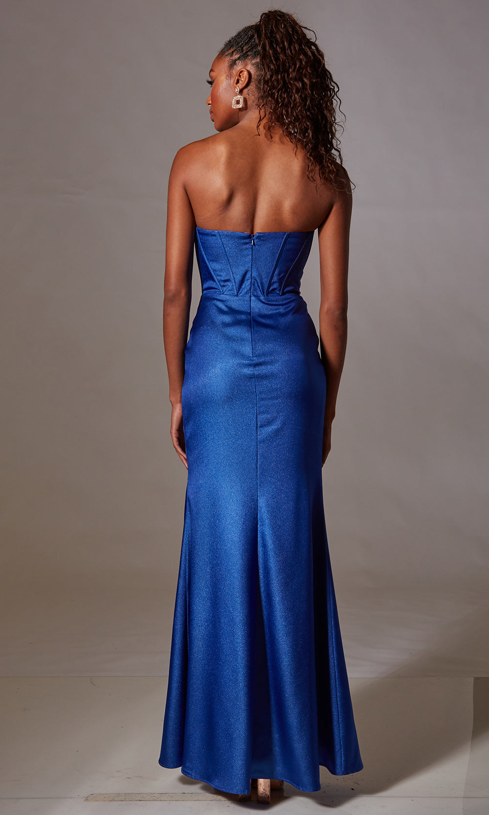 Aerie Couture 246 - Fitted Shimmer Gown with Slit Prom Dresses