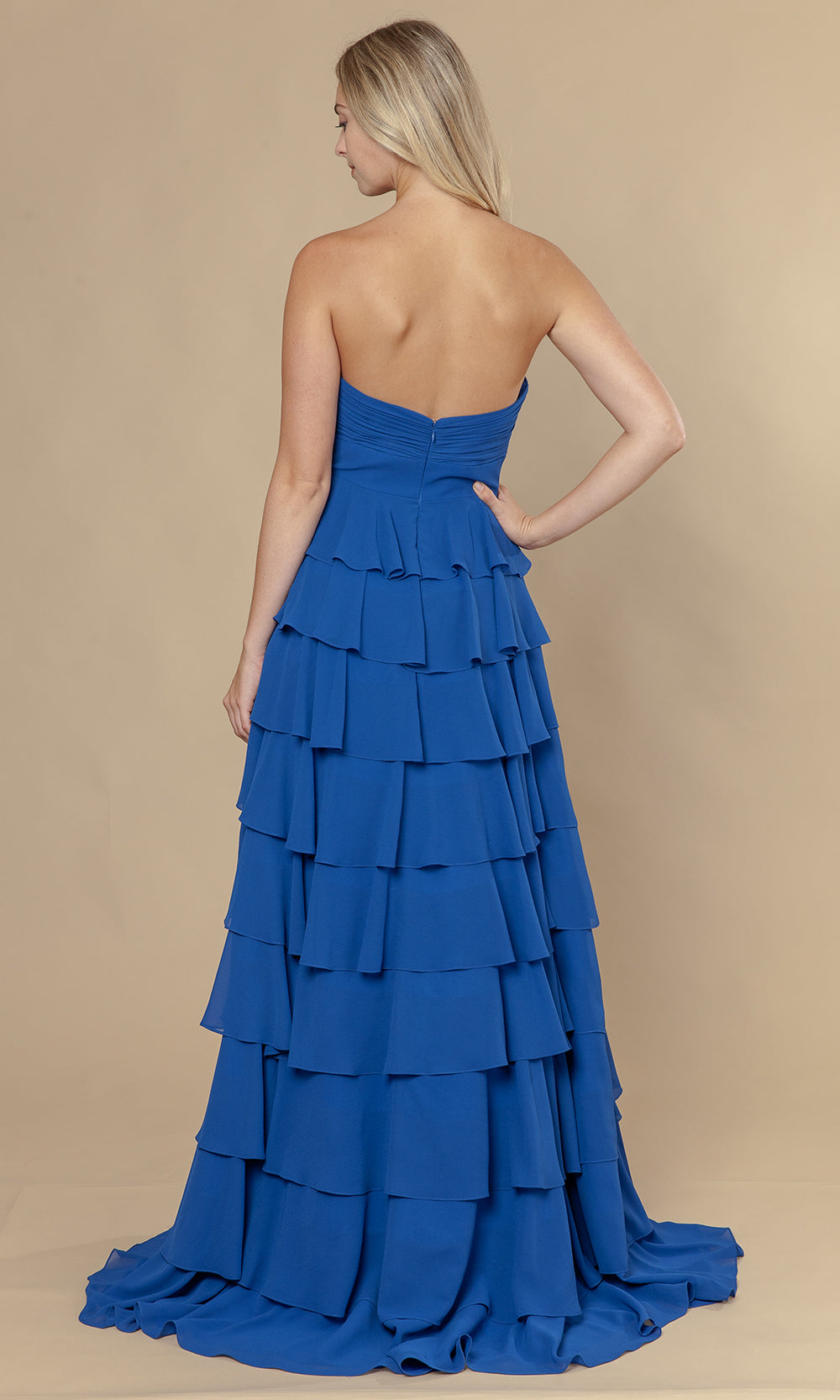 Poly USA 25012 - Sweetheart Strapless Ruffle Long Dress Prom Dresses