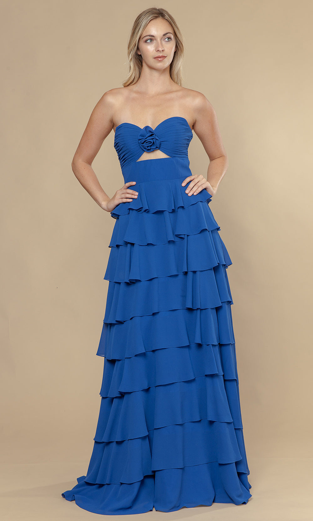 Poly USA 25012 - Sweetheart Strapless Ruffle Long Dress Prom Dresses