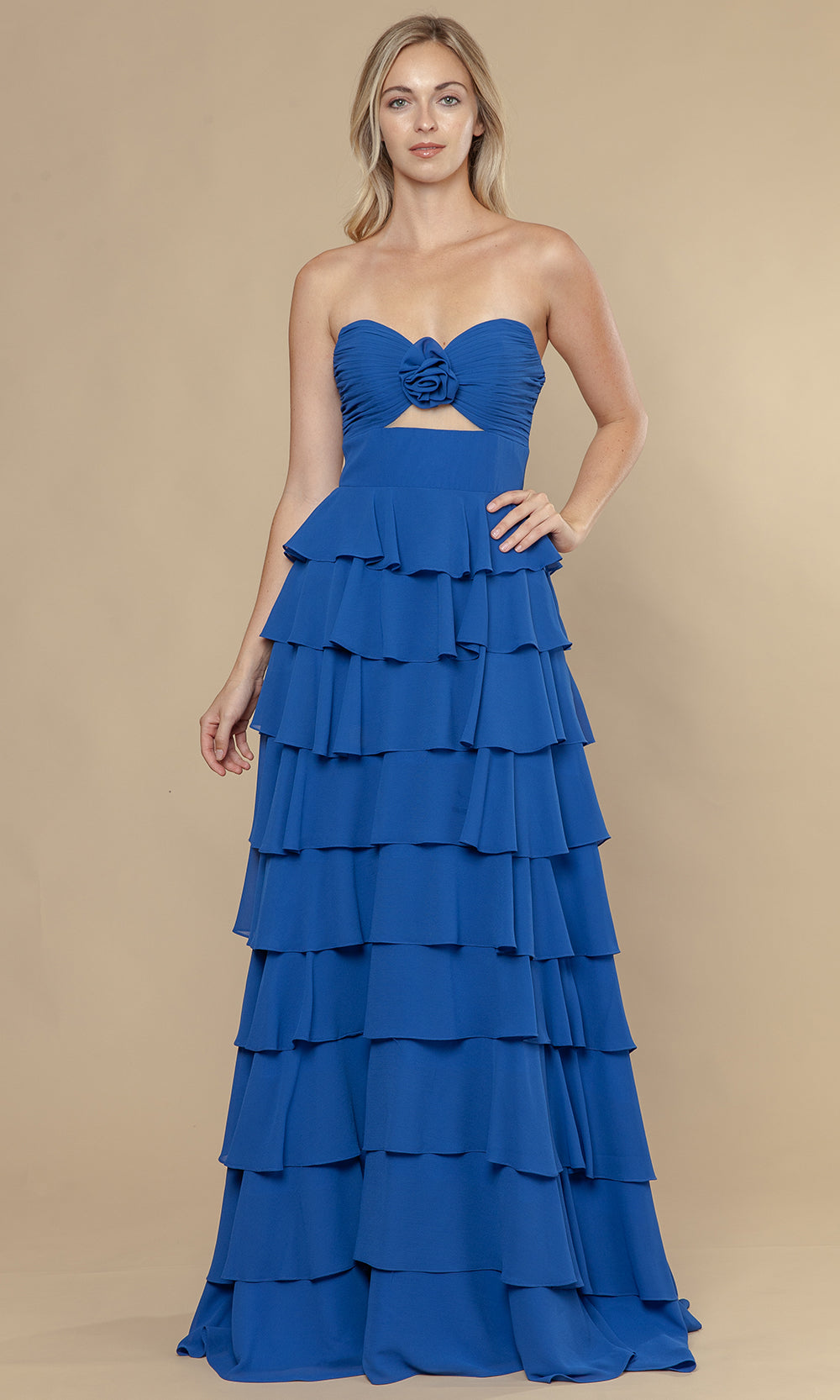 Poly USA 25012 - Sweetheart Strapless Ruffle Long Dress Prom Dresses