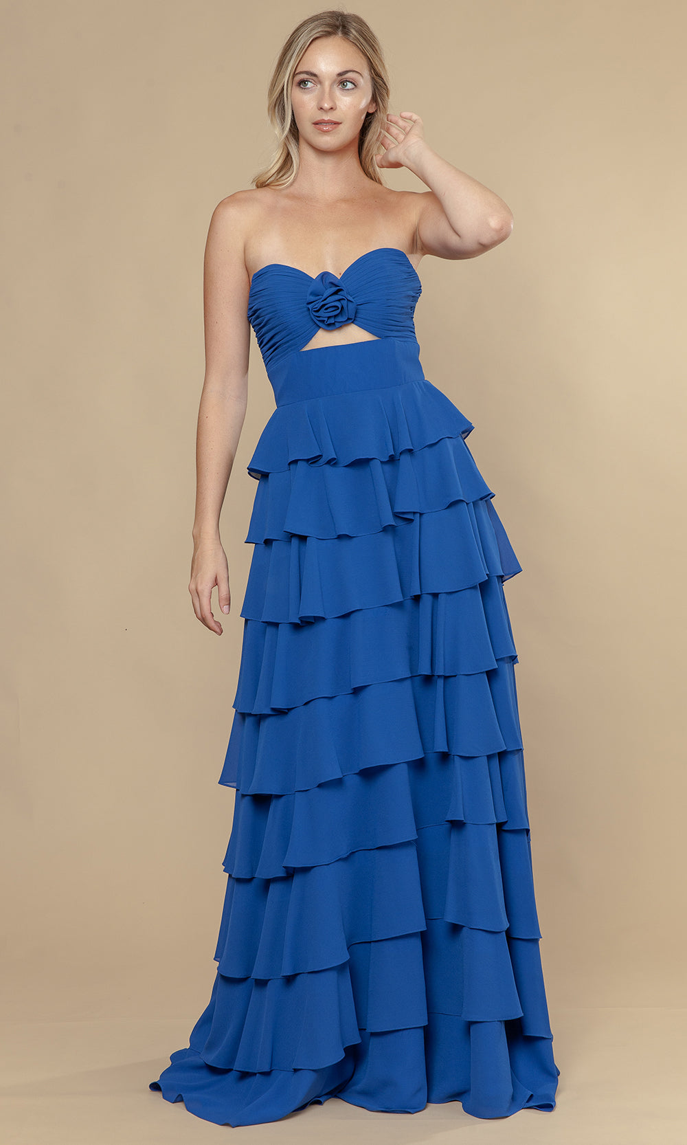 Poly USA 25012 - Sweetheart Strapless Ruffle Long Dress Prom Dresses