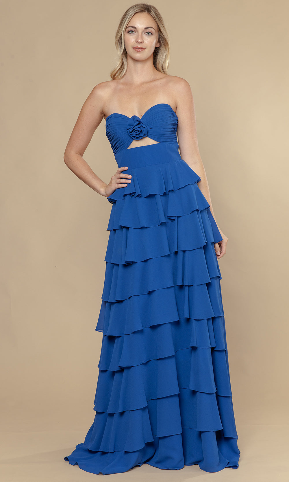 Poly USA 25012 - Sweetheart Strapless Ruffle Long Dress Prom Dresses