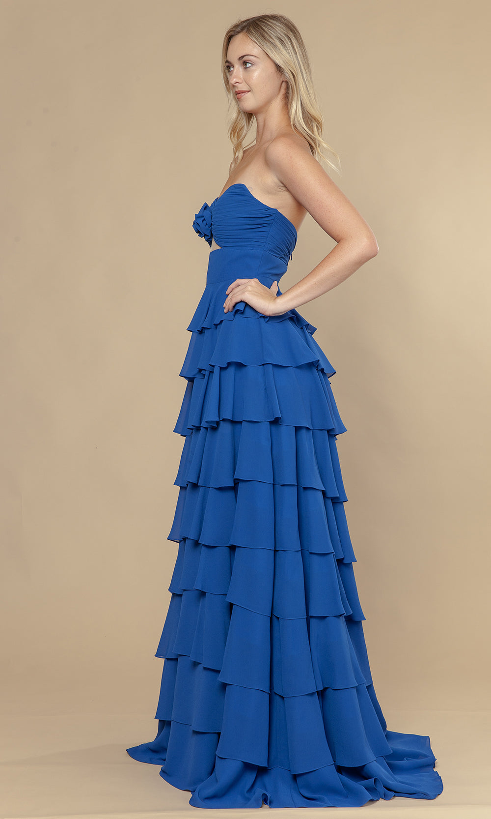 Poly USA 25012 - Sweetheart Strapless Ruffle Long Dress Prom Dresses