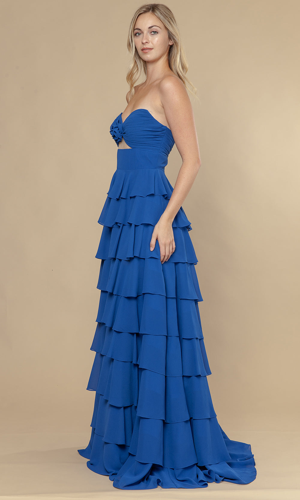 Poly USA 25012 - Sweetheart Strapless Ruffle Long Dress Prom Dresses
