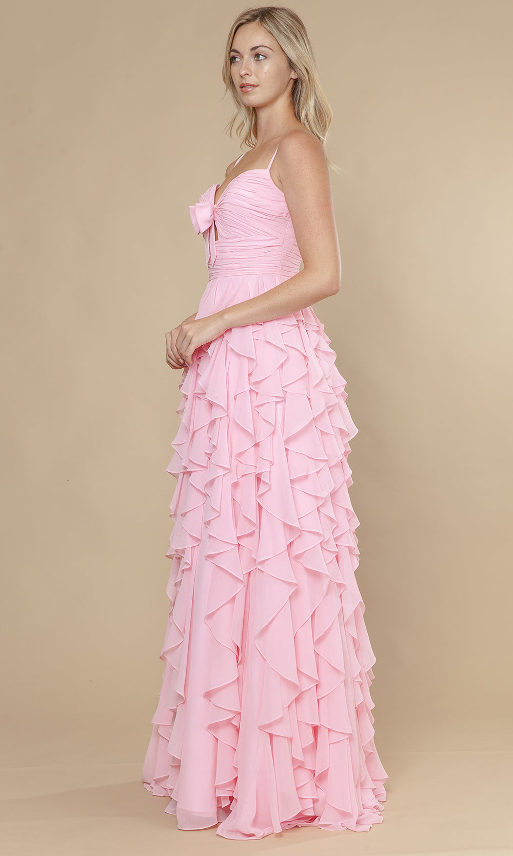 Poly USA 25024 - Spaghetti Strap Ruffle A-Line Prom Dress Prom Dresses