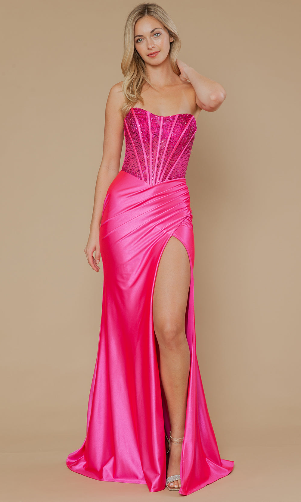 Poly USA 25044 - Semi-Sweetheart Rhinestone Top Prom Dress Prom Dresses