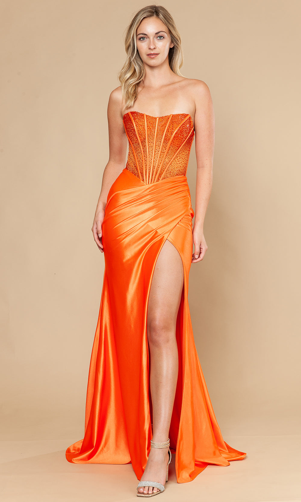 Poly USA 25044 - Semi-Sweetheart Rhinestone Top Prom Dress Prom Dresses