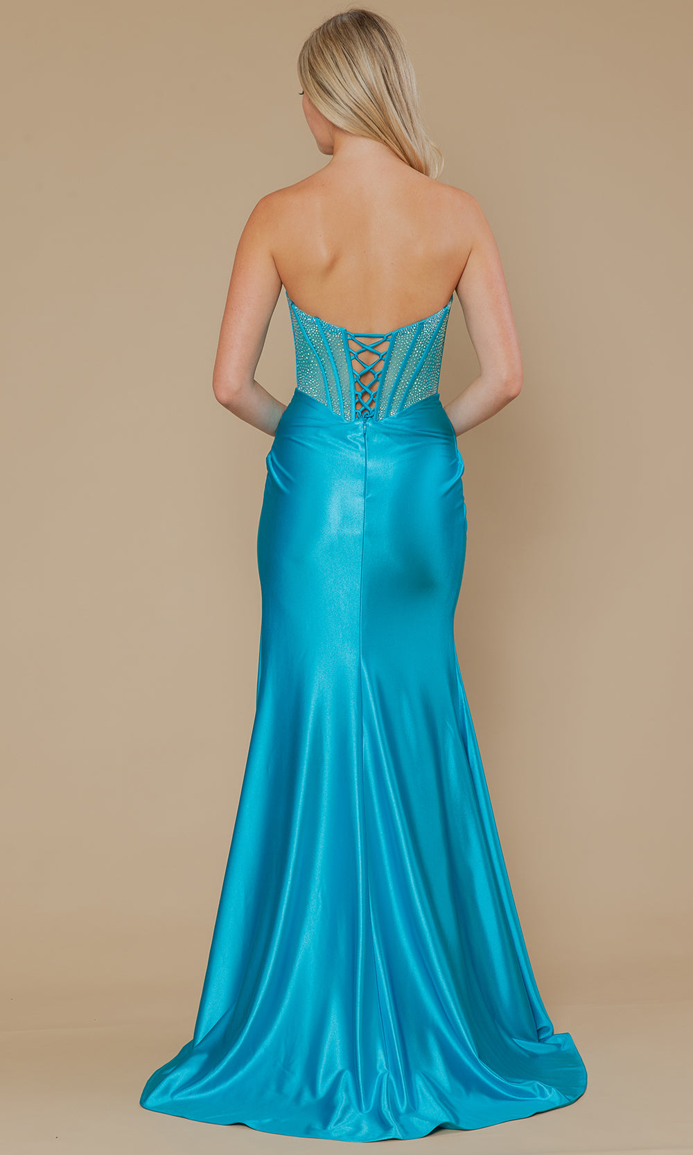 Poly USA 25044 - Semi-Sweetheart Rhinestone Top Prom Dress Prom Dresses