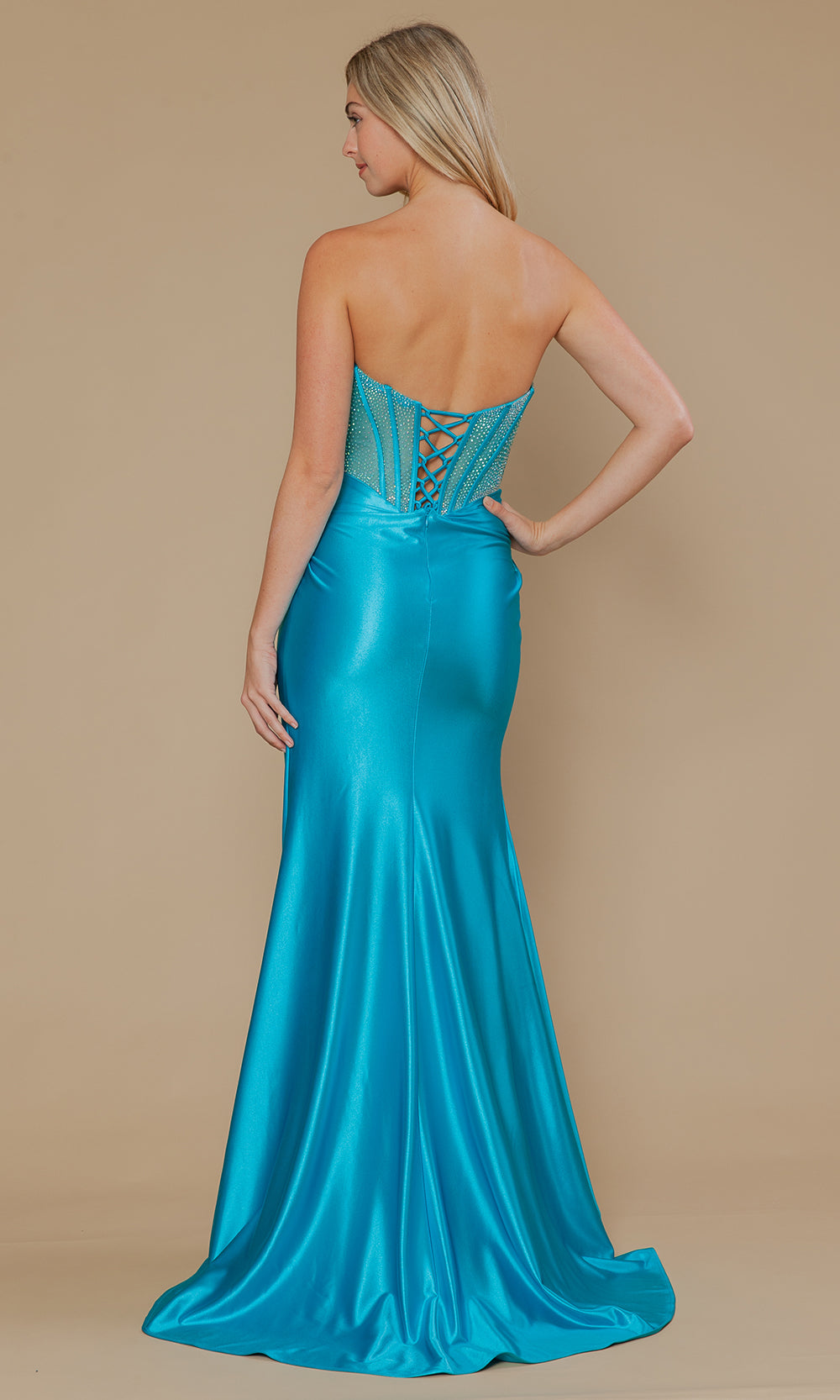 Poly USA 25044 - Semi-Sweetheart Rhinestone Top Prom Dress Prom Dresses