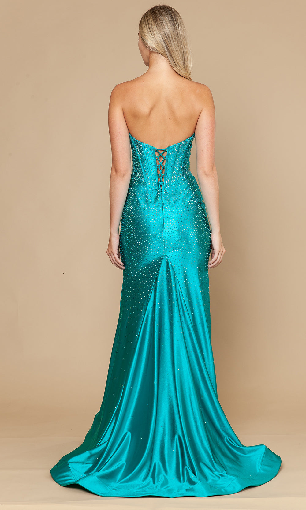 Poly USA 25046 - Strapless Beaded Gown with Exposed Boning Bridesmaid Dresses
