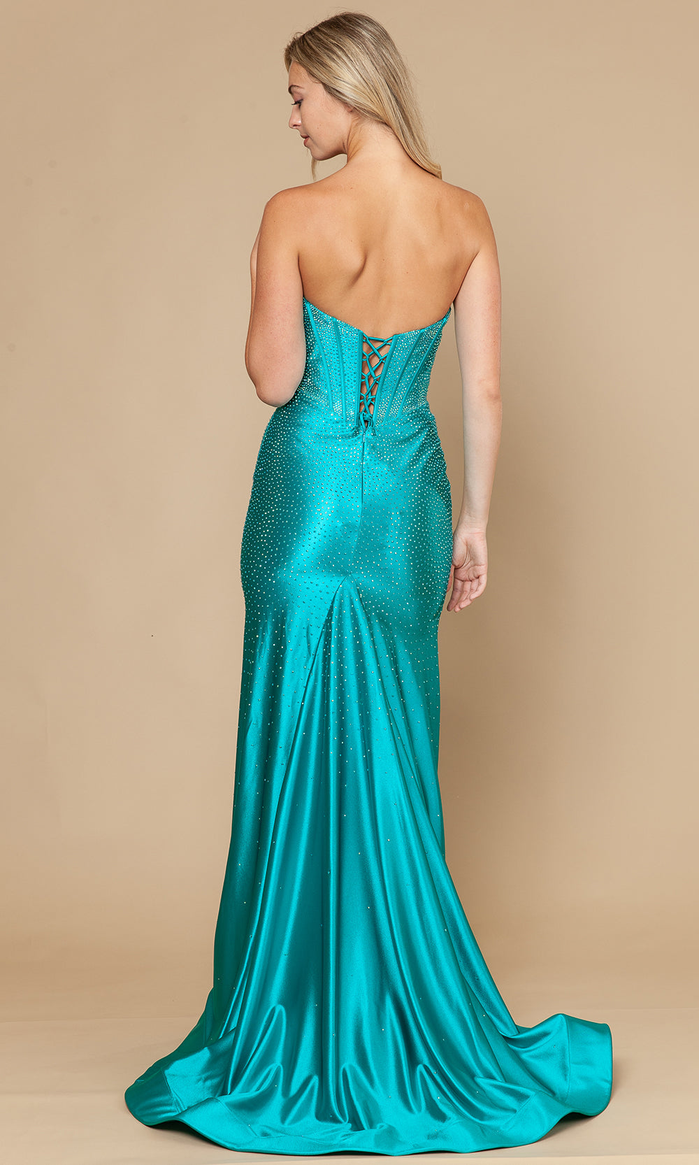 Poly USA 25046 - Strapless Beaded Gown with Exposed Boning Bridesmaid Dresses