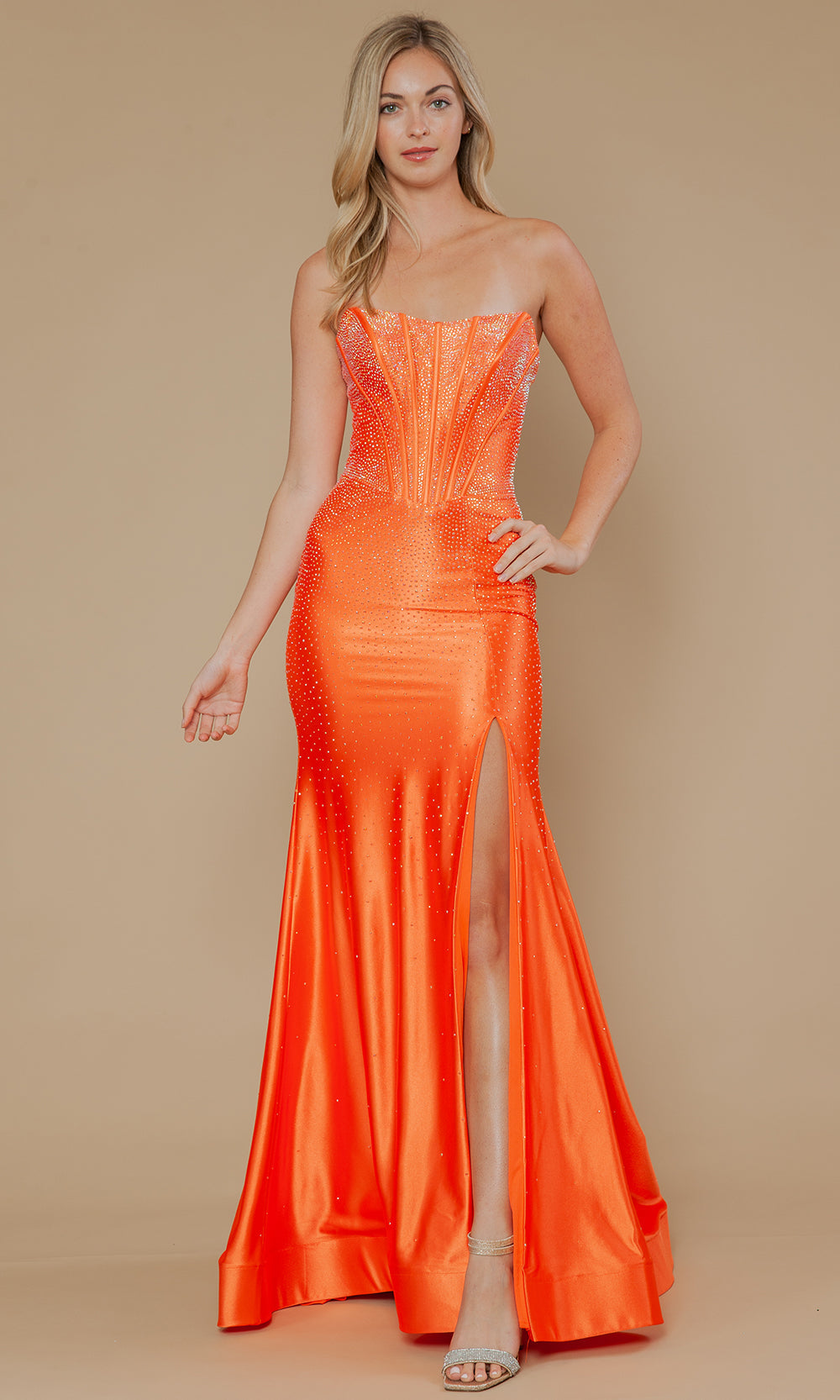 Poly USA 25046 - Boned Bodice Strapless Evening Gown Bridesmaid Dresses