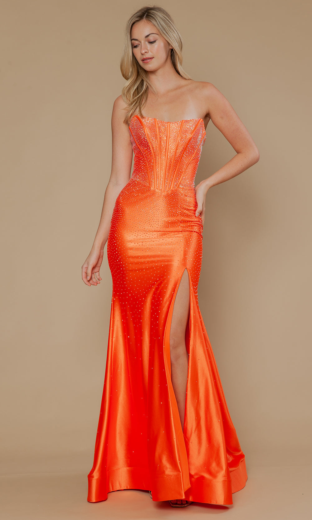 Poly USA 25046 - Boned Bodice Strapless Evening Gown Bridesmaid Dresses