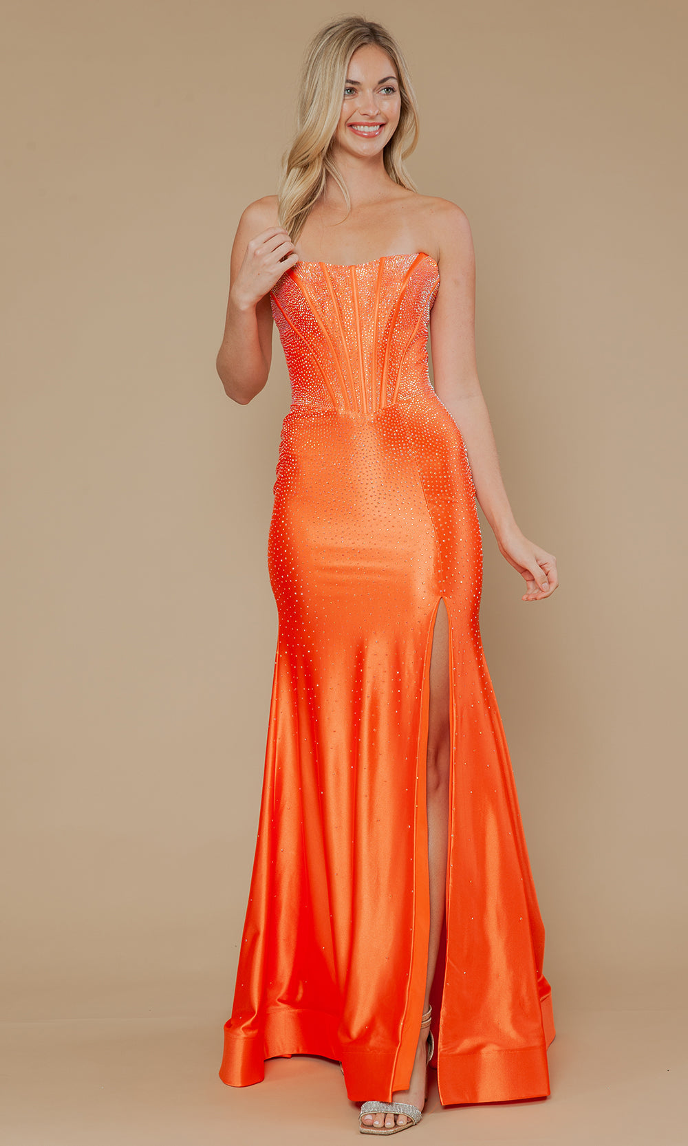 Poly USA 25046 - Boned Bodice Strapless Evening Gown Bridesmaid Dresses