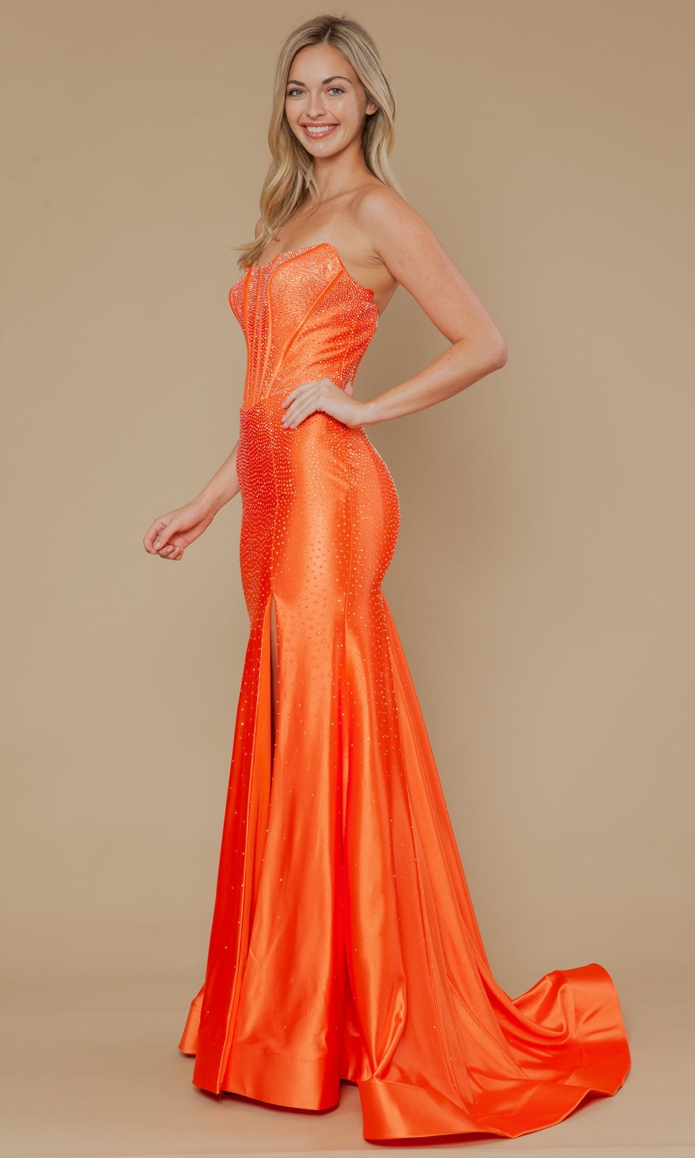 Poly USA 25046 - Boned Bodice Strapless Evening Gown Bridesmaid Dresses