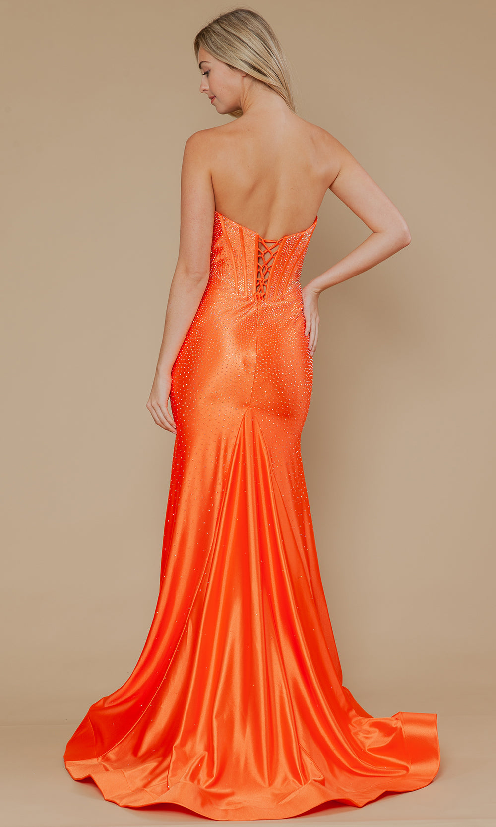 Poly USA 25046 - Strapless Beaded Gown with Exposed Boning Bridesmaid Dresses