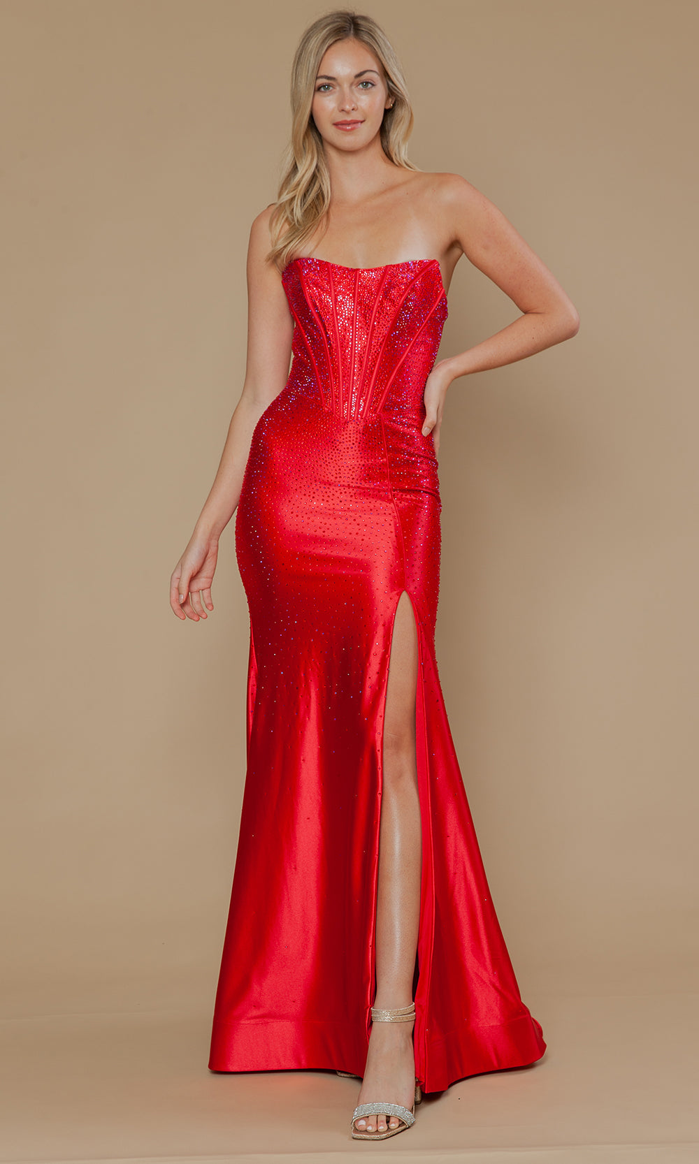 Poly USA 25046 - Boned Bodice Strapless Evening Gown Bridesmaid Dresses