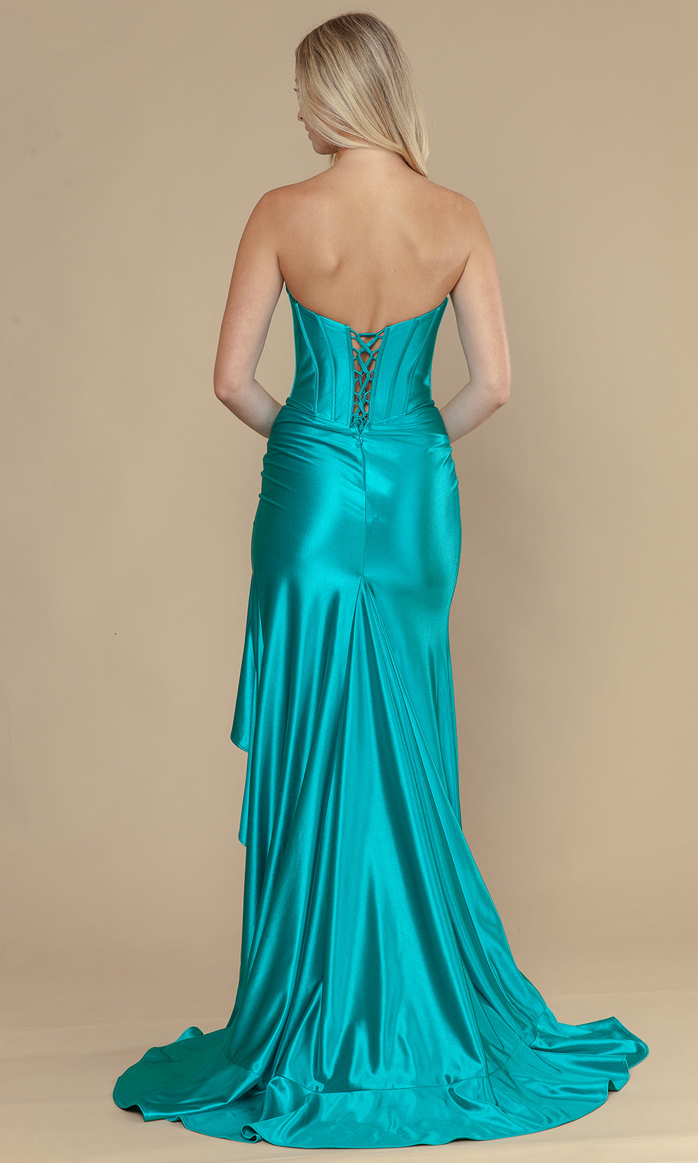Poly USA 25048 - Sweetheart Slit Prom Dress with Corset Bodice Bridesmaid Dresses
