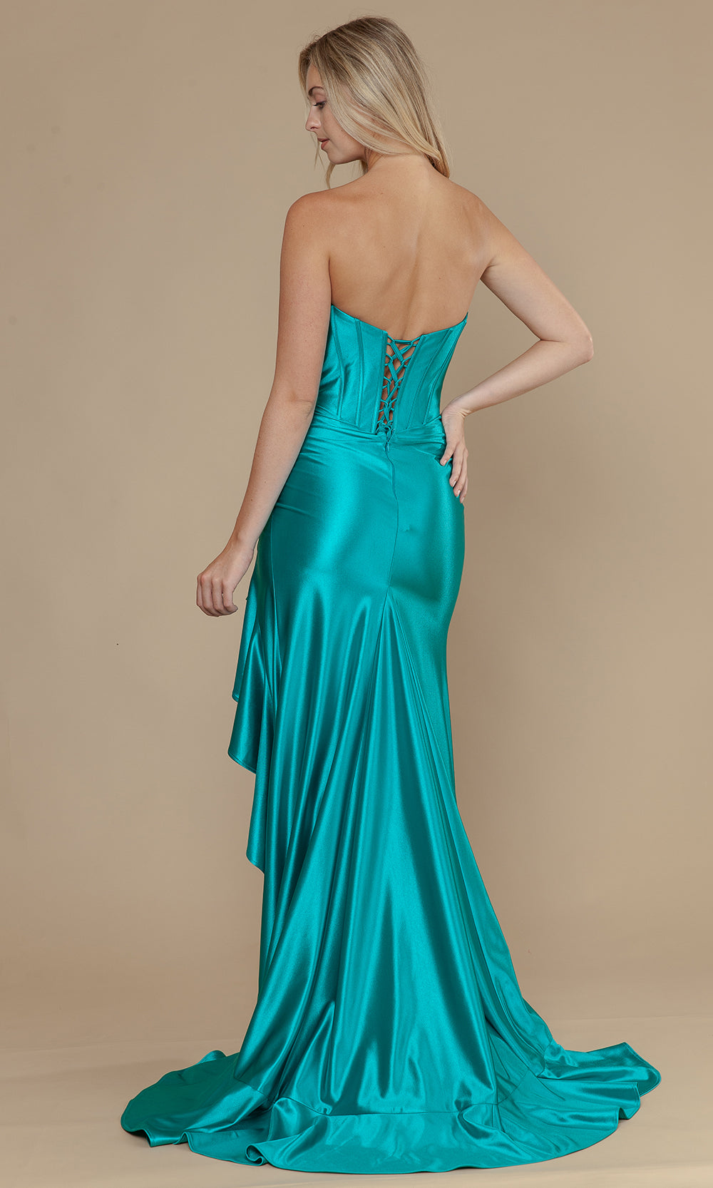 Poly USA 25048 - Sweetheart Slit Prom Dress with Corset Bodice Bridesmaid Dresses