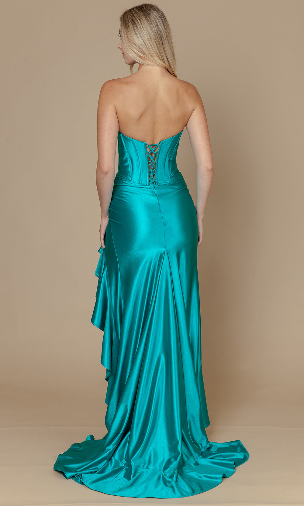 Poly USA 25048 - Sweetheart Slit Prom Dress with Corset Bodice Bridesmaid Dresses