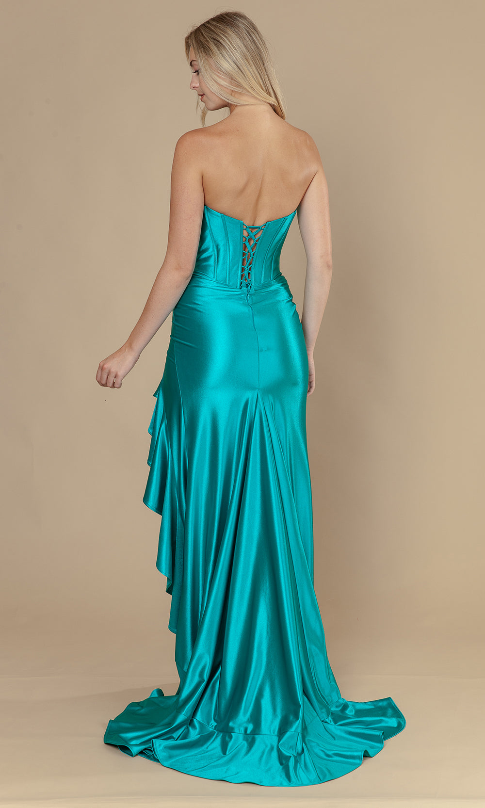 Poly USA 25048 - Sweetheart Slit Prom Dress with Corset Bodice Bridesmaid Dresses