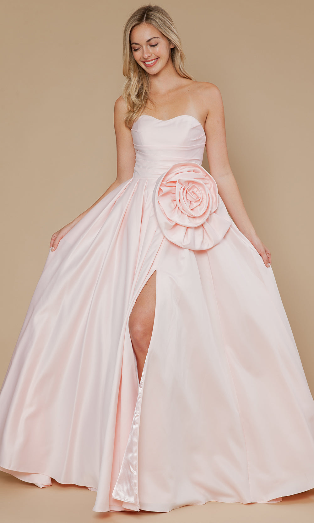 Poly USA 25062 - Sweetheart Flowy Gown with Oversized Rosette Prom Dresses