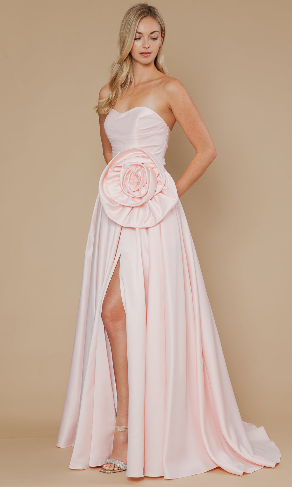Poly USA 25062 - Sweetheart Flowy Gown with Oversized Rosette Prom Dresses