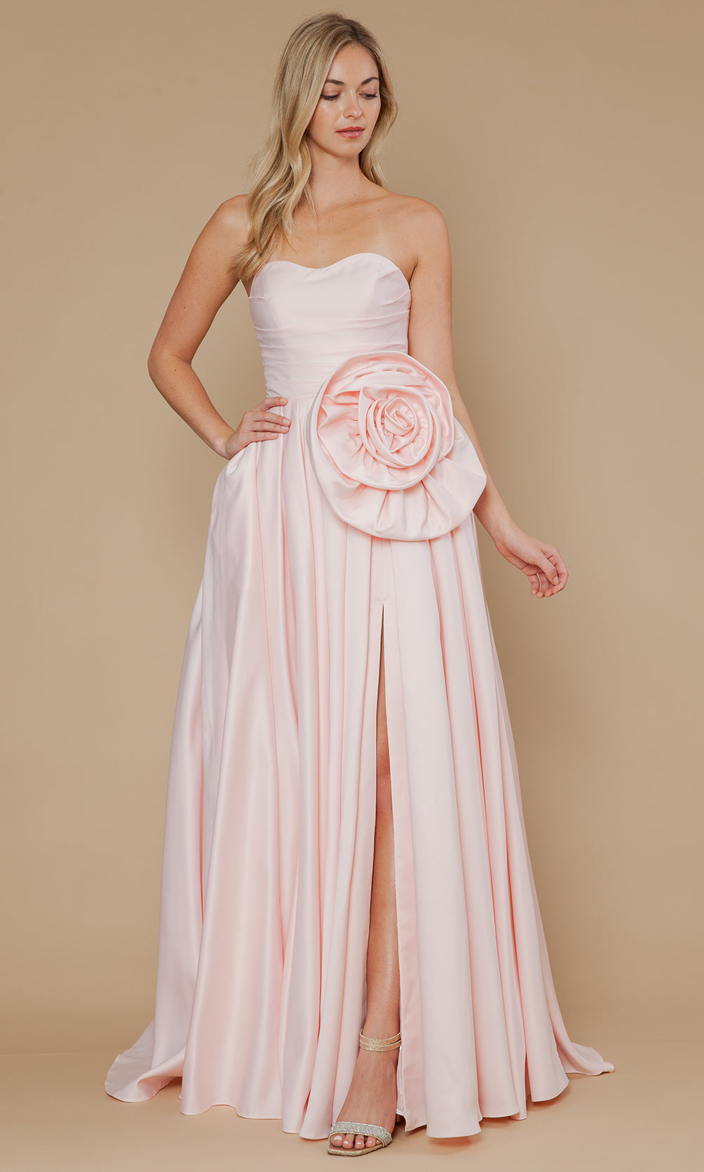 Poly USA 25062 - Sweetheart Flowy Gown with Oversized Rosette Prom Dresses