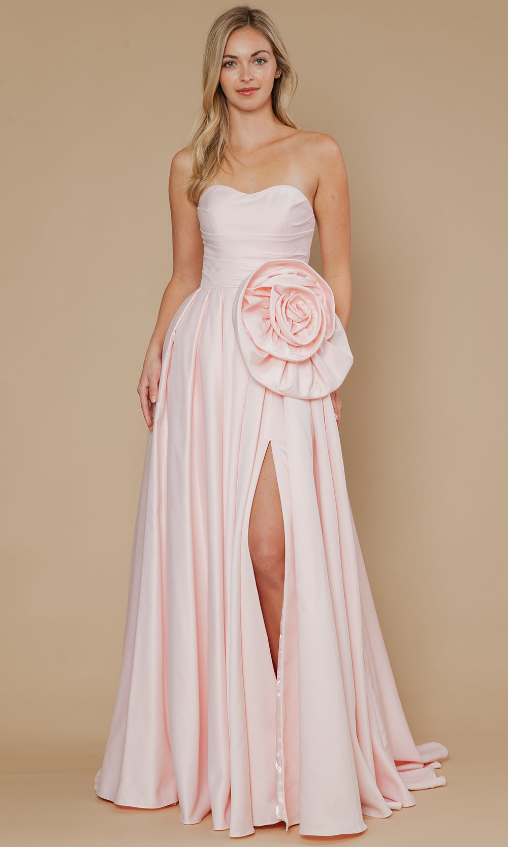 Poly USA 25062 - Sweetheart Flowy Gown with Oversized Rosette Prom Dresses