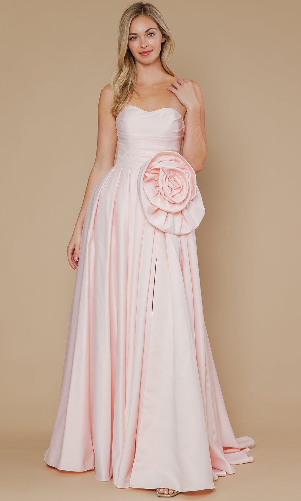 Poly USA 25062 - Sweetheart Flowy Gown with Oversized Rosette Prom Dresses