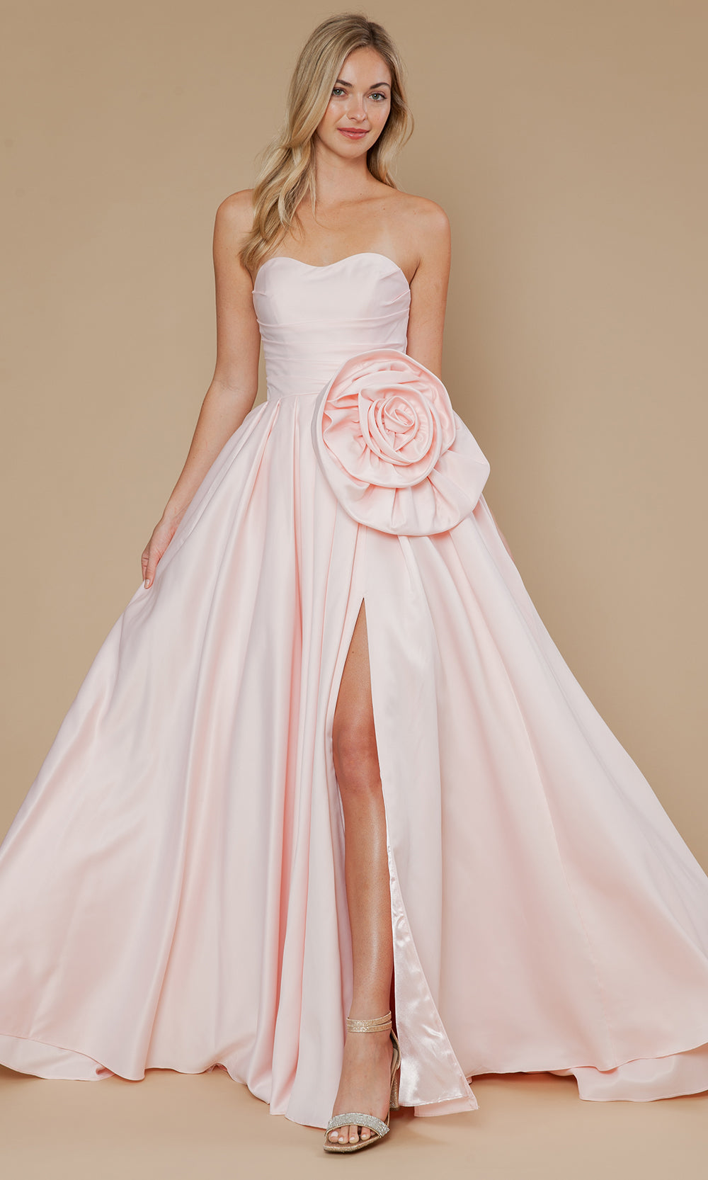 Poly USA 25062 - Sweetheart Flowy Gown with Oversized Rosette Prom Dresses