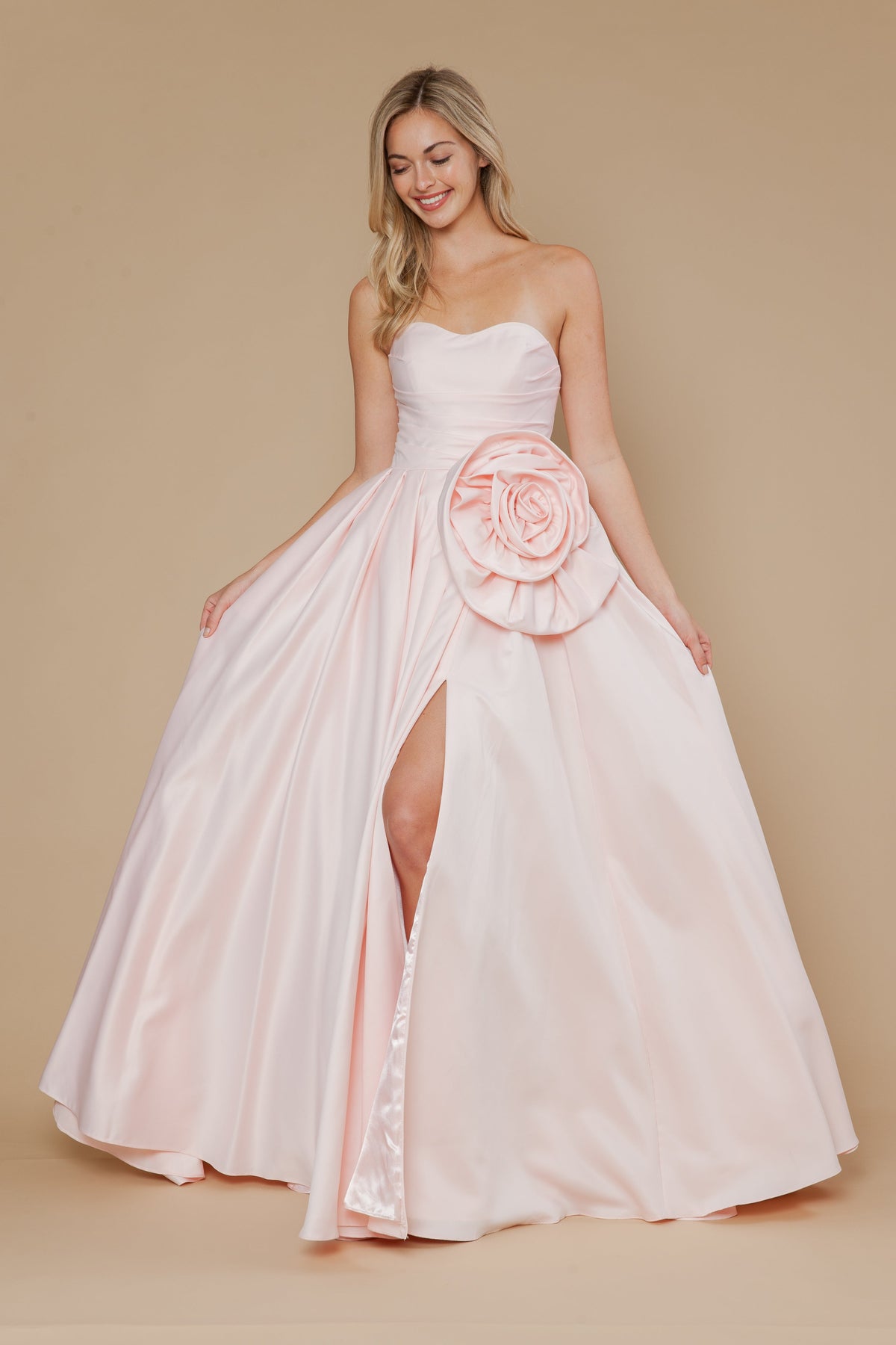 Poly USA 25062 - Sweetheart Flowy Gown with Oversized Rosette Prom Dresses