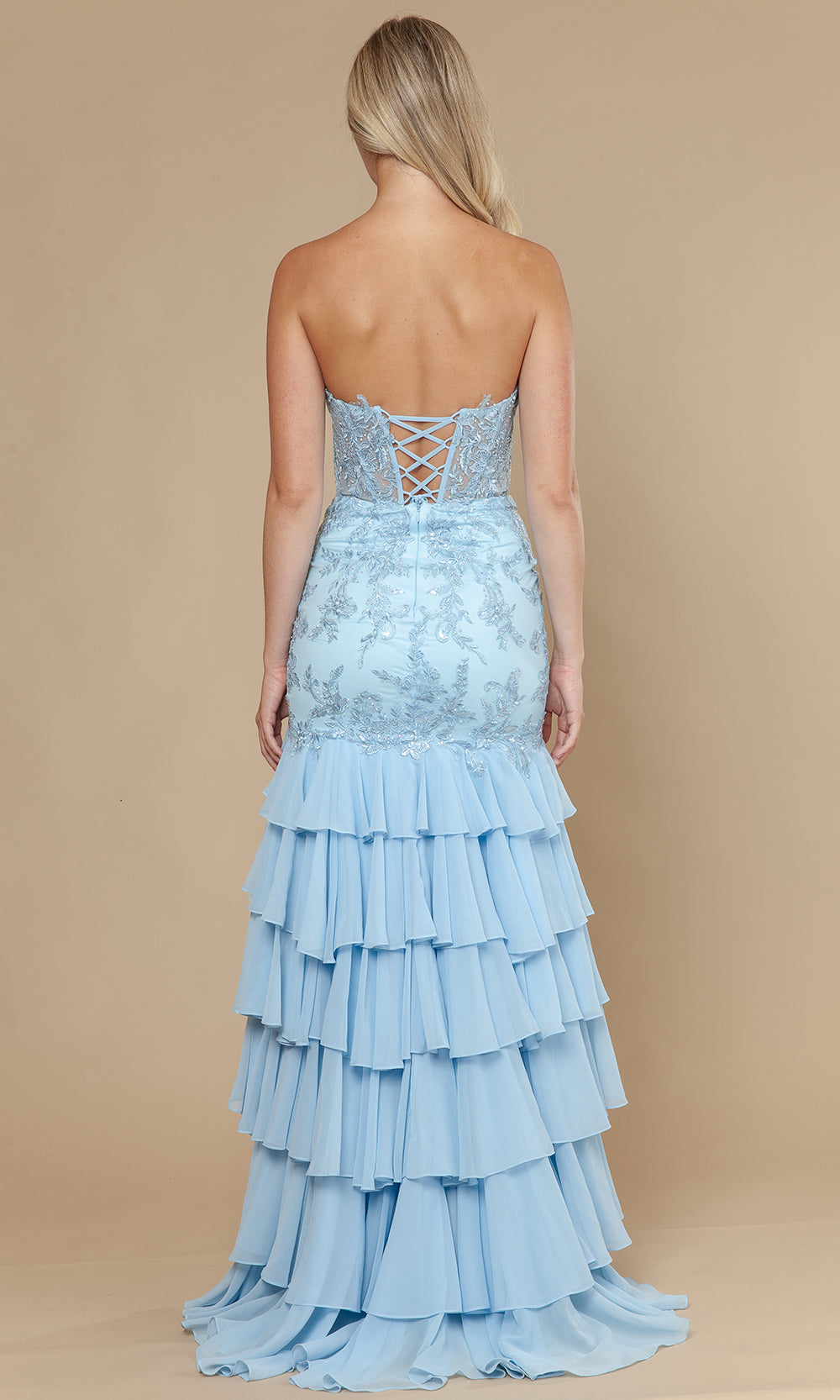 Poly USA 25066 - Straight Neckline Trumpet Gown with Embroidery Bridesmaid Dresses
