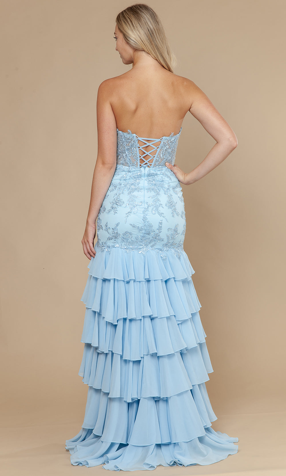 Poly USA 25066 - Straight Neckline Trumpet Gown with Embroidery Bridesmaid Dresses