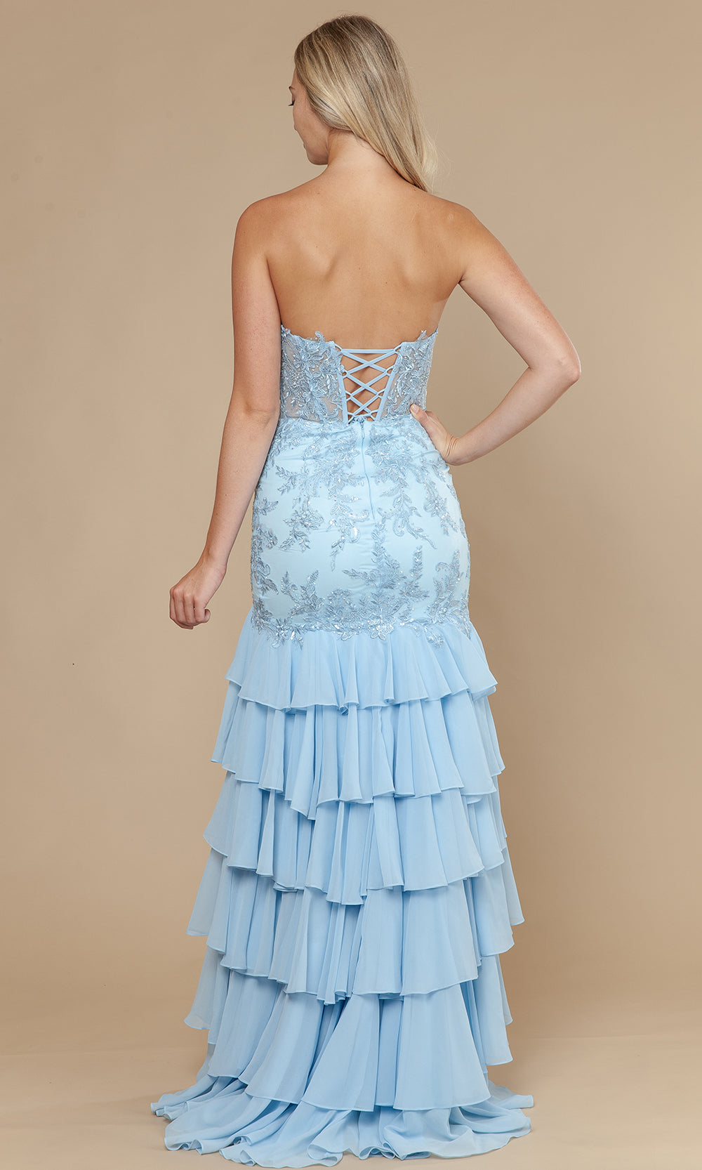 Poly USA 25066 - Straight Neckline Trumpet Gown with Embroidery Bridesmaid Dresses