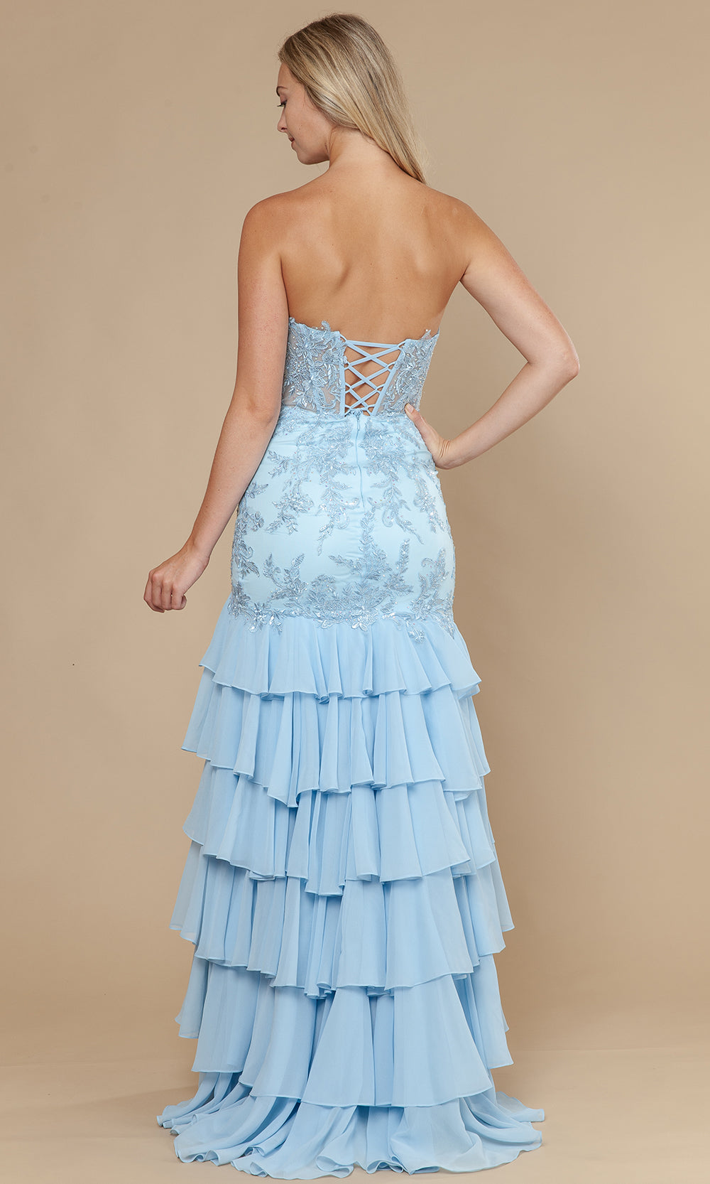 Poly USA 25066 - Straight Neckline Trumpet Gown with Embroidery Bridesmaid Dresses