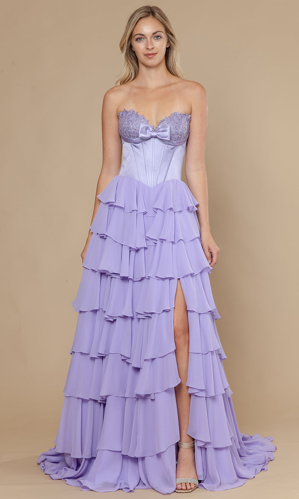 Poly USA 25074 - Embroidered Bust Sweetheart A-Line Dress Prom Dresses