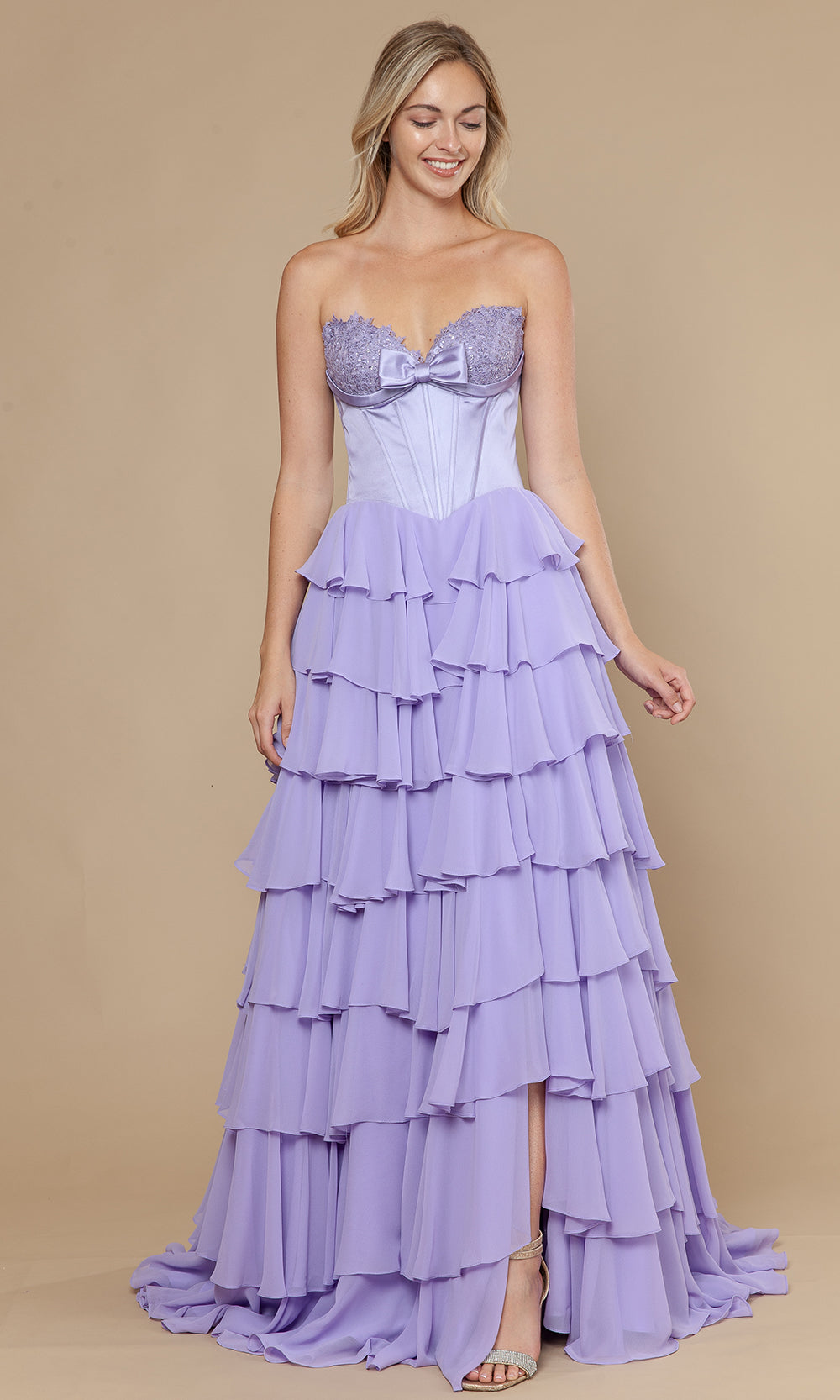 Poly USA 25074 - Embroidered Bust Sweetheart A-Line Dress Prom Dresses