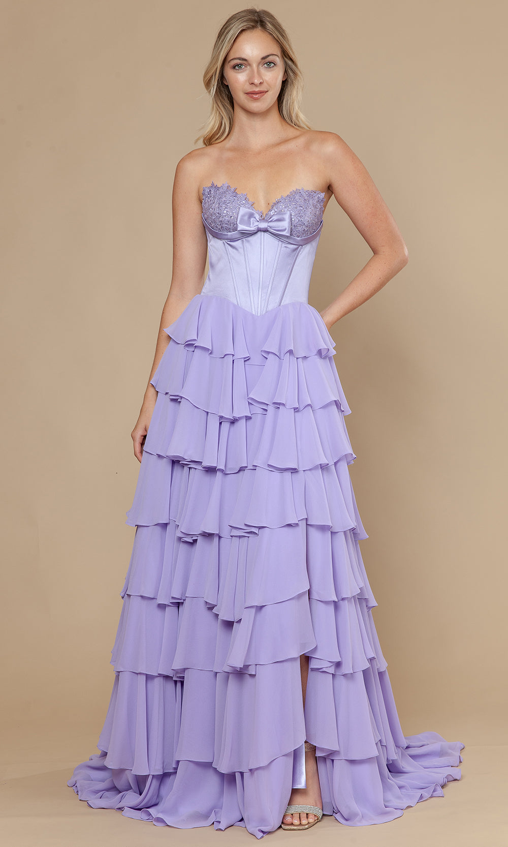 Poly USA 25074 - Embroidered Bust Sweetheart A-Line Dress Prom Dresses