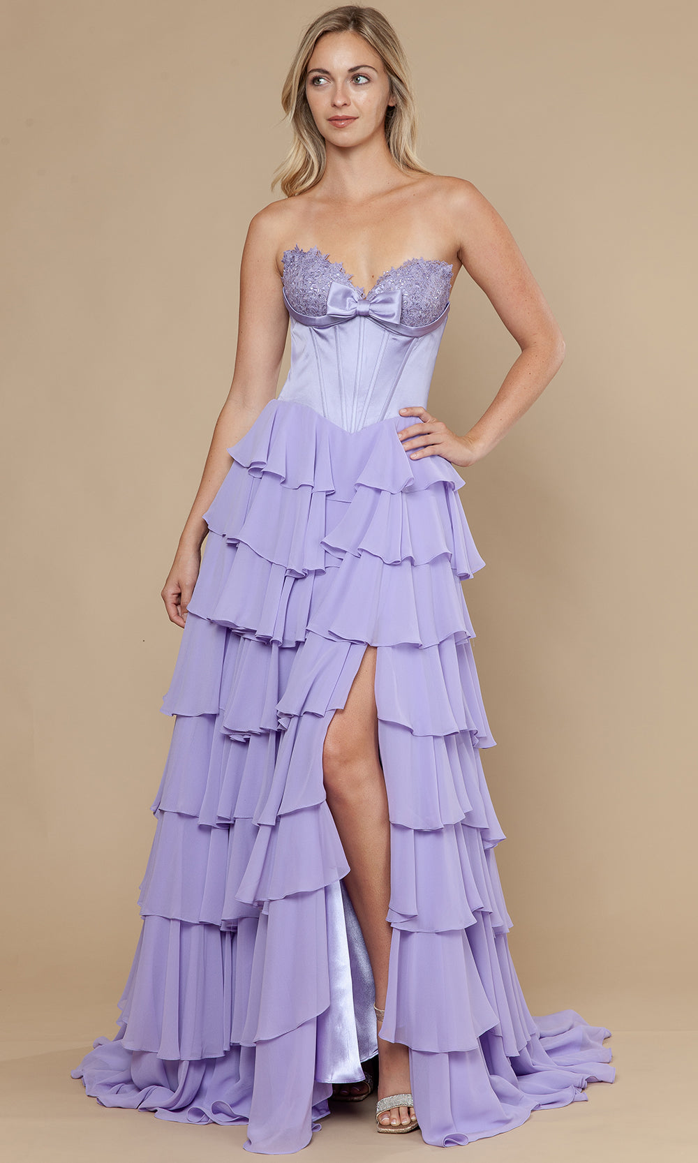 Poly USA 25074 - Embroidered Bust Sweetheart A-Line Dress Prom Dresses