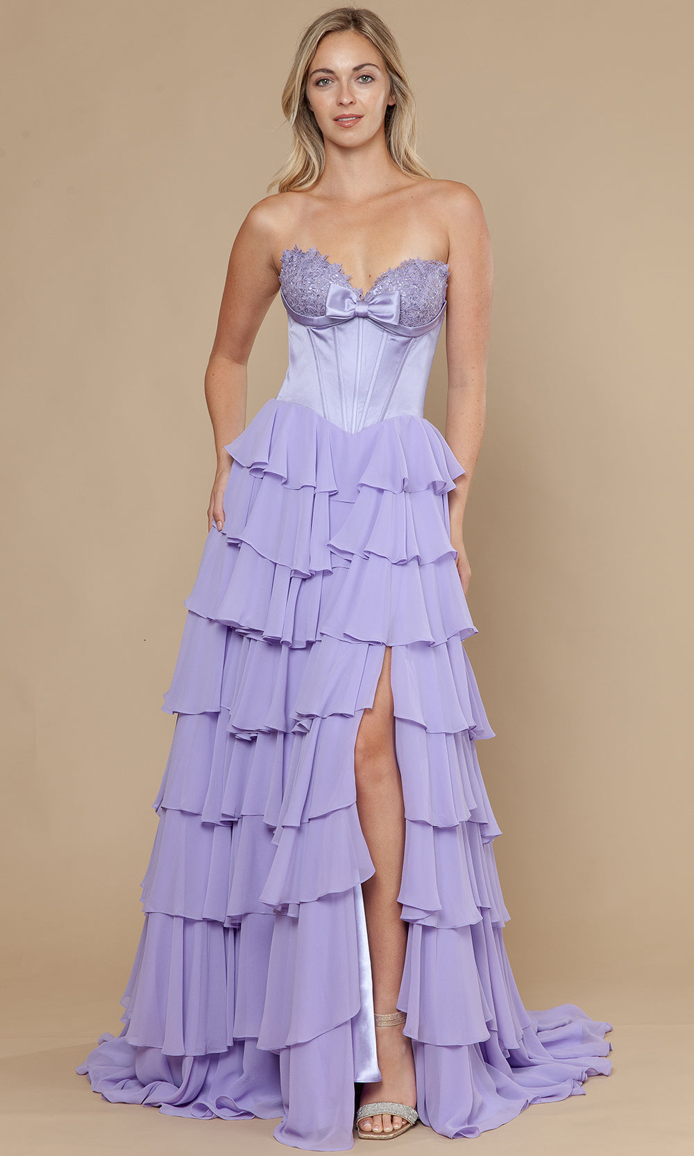 Poly USA 25074 - Embroidered Bust Sweetheart A-Line Dress Prom Dresses