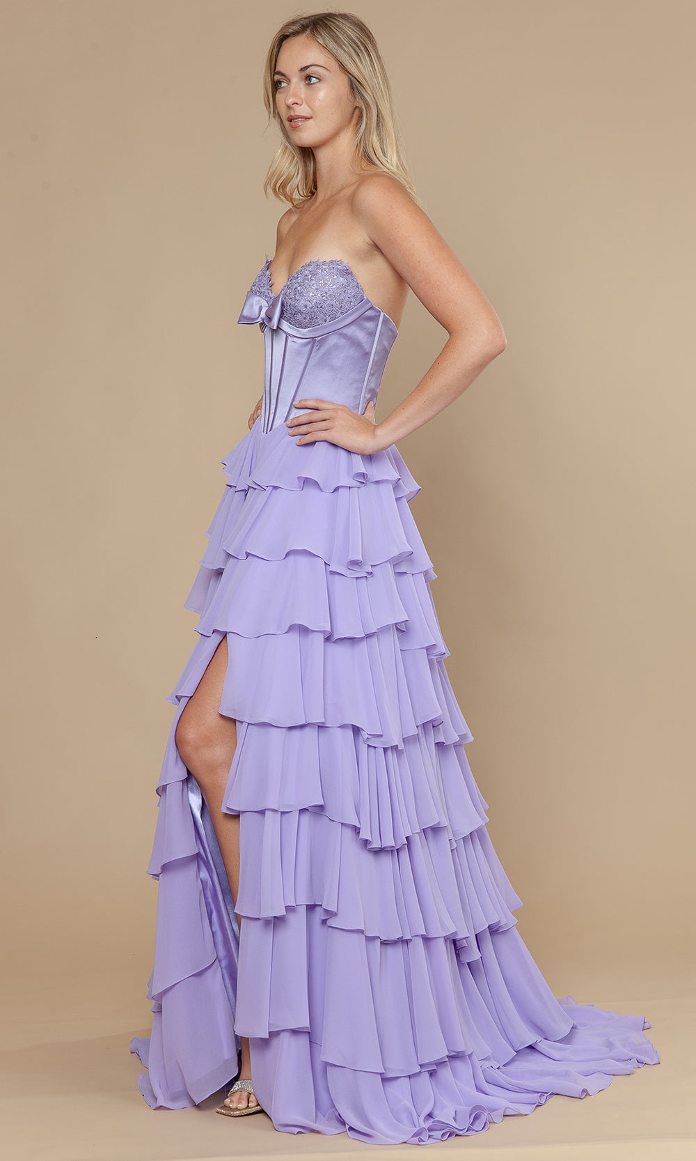 Poly USA 25074 - Embroidered Bust Sweetheart A-Line Dress Prom Dresses