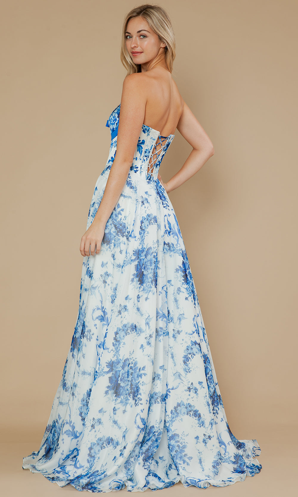 Poly USA 25080 - Sweetheart Neckline Floral Chiffon Gown Prom Dresses
