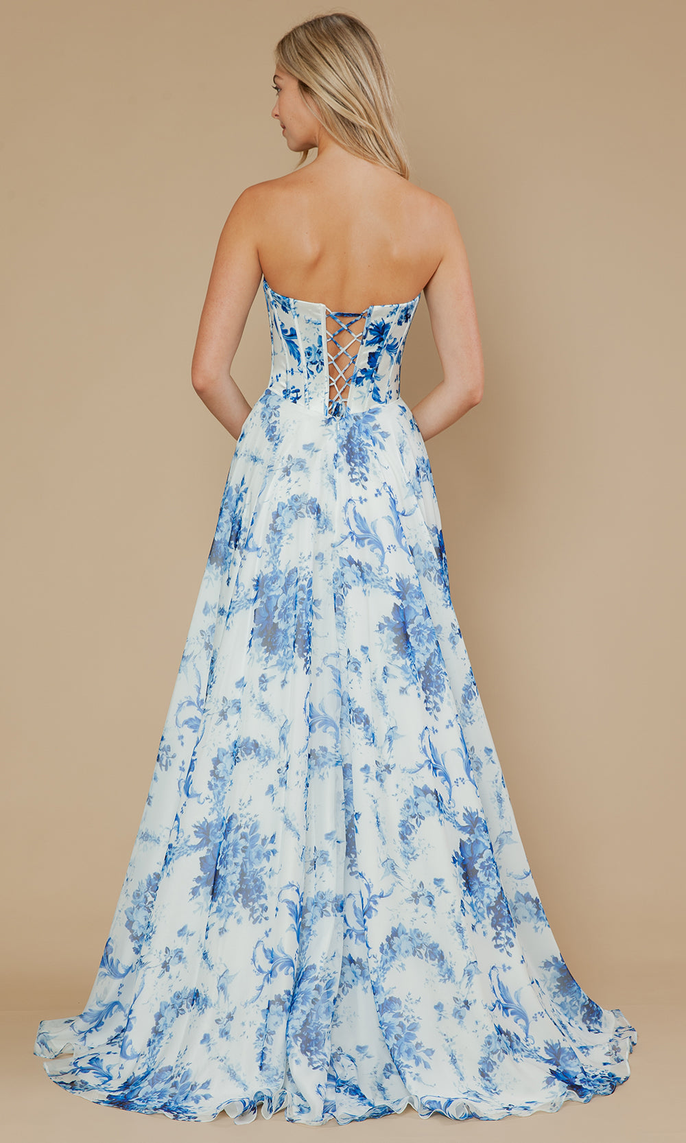 Poly USA 25080 - Sweetheart Neckline Floral Chiffon Gown Prom Dresses