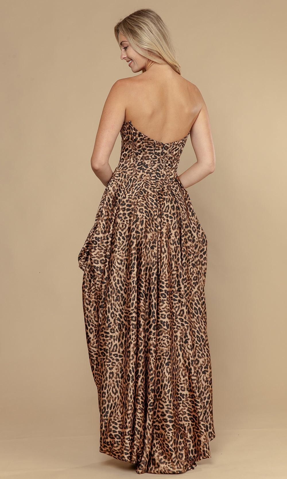 Poly USA 25086 - Lace Trim Bubble Hem Printed Gown Prom Dresses