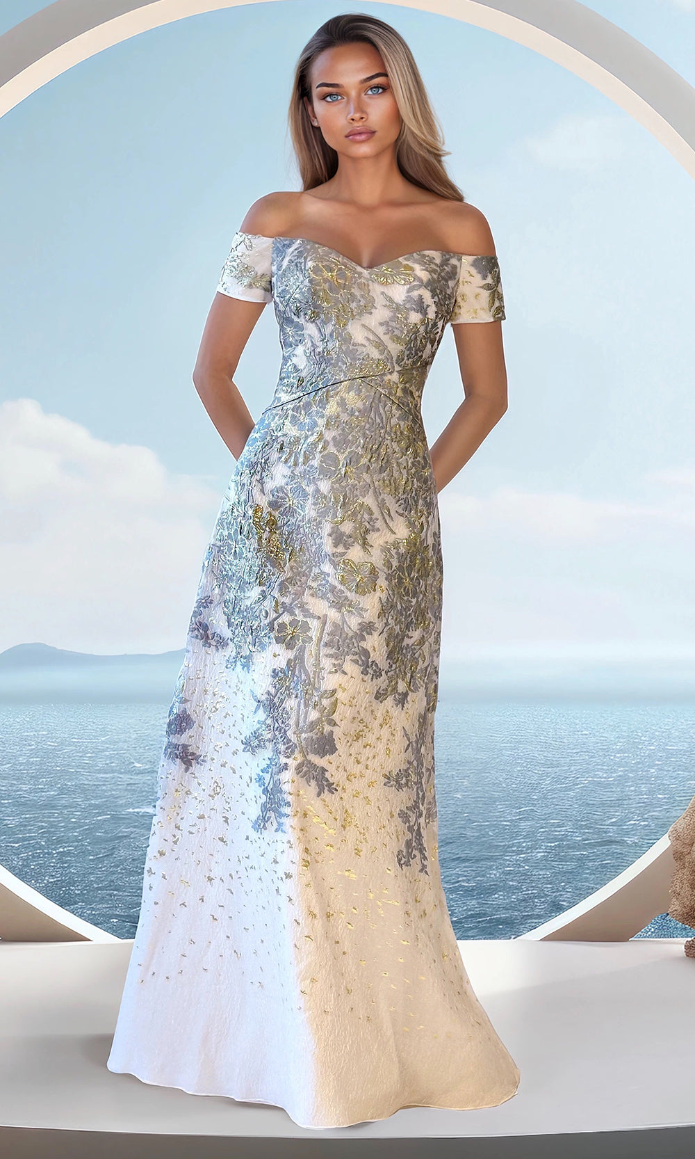 Janique 251024 - Sweetheart Floral Off?Shoulder Mermaid Dress Mother of the Bride Dresses